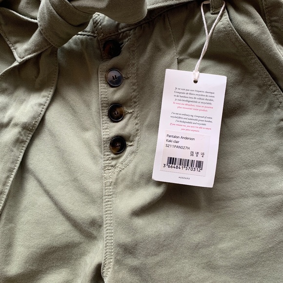 Sézane Anderson Trousers in Kaki Clair/Khaki/Light Green, New w/ Tags, US4/FR36 - Picture 5 of 6